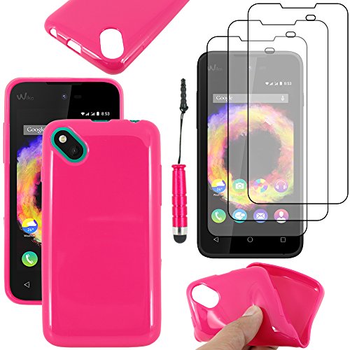 ebestStar - Coque pour Wiko Sunny 1 (2016) et Sunset 2 (2015), Etui Protection Silicone Antichoc, Souple Slim + Mini Stylet + 3 Films d'écran, Rose