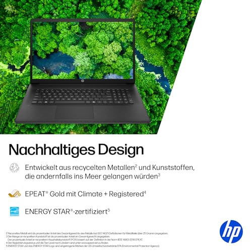 HP Laptop mit 17,3" FHD Display, AMD Ryzen 5 7520U, 8 GB DDR5 RAM, 512 GB SSD, AMD Radeon-Grafik, Windows 11, QWERTZ… – Ansicht 9