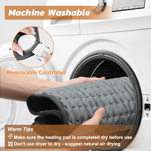 Image of Electric Heating pad for Back Neck Shoulder Knee Arms Legs- Electric Heat Pads with 6 Heat Settings & Auto Shut Off Heat Heating Pad for Birthday Mother Father Girl Men Women
