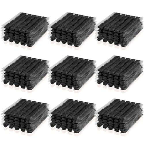 Image of 300 Pcs Tire Plugs, 4 inch x1 /4 inch Rubber Tire Plug Repair Kit for Tubeless Off-Road Tires Car, RV, SUV, ATV, Motorcycle, Truck, Tractor (Black)