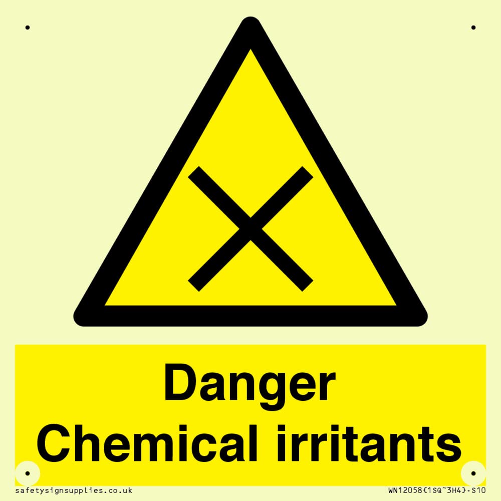 Danger Chemical irritants Sign - 100x100mm - S10