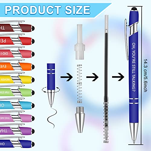 Snarky Funny Insulting Pens Demotivational Arcastic Negative Quotes Ballpoint Macaron Touch Stylus Pens For Office, Black Ink (10 Pcs) #TOP1