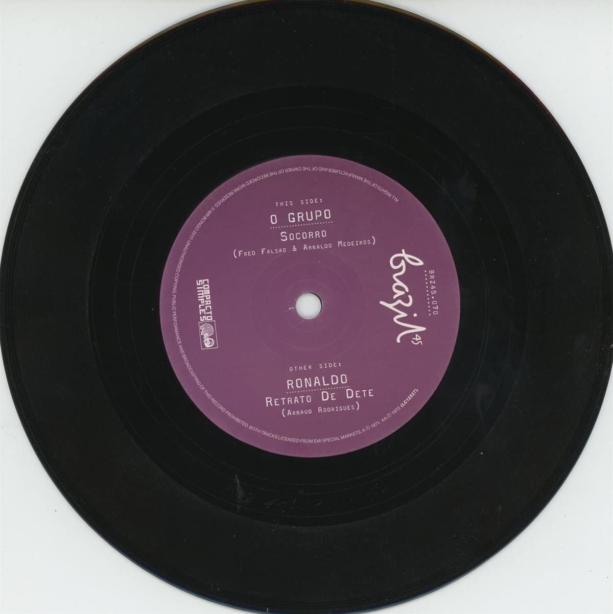 O GRUPO/RONALDO - Socorro - Vinyl (7"")