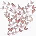 beihuazi® 3D Schmetterlinge Deko Wand Wandsticker Aufkleber Wandtattoo für Wohnzimmer Kinderzimmer Türen Fenster Badezimmer Kühlschrank(36 Stück Roségold)