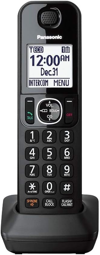 Panasonic KX-TGFA30B Extra Cordless Phone Handset for KX-TGF340/50/70/80 in Black (Renewed)
