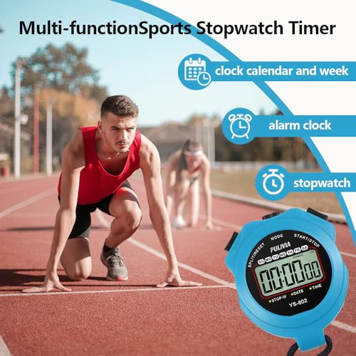 image for PULIVIA Sports Stopwatch Timer, Single Lap Split Digital Stop Watch fo
