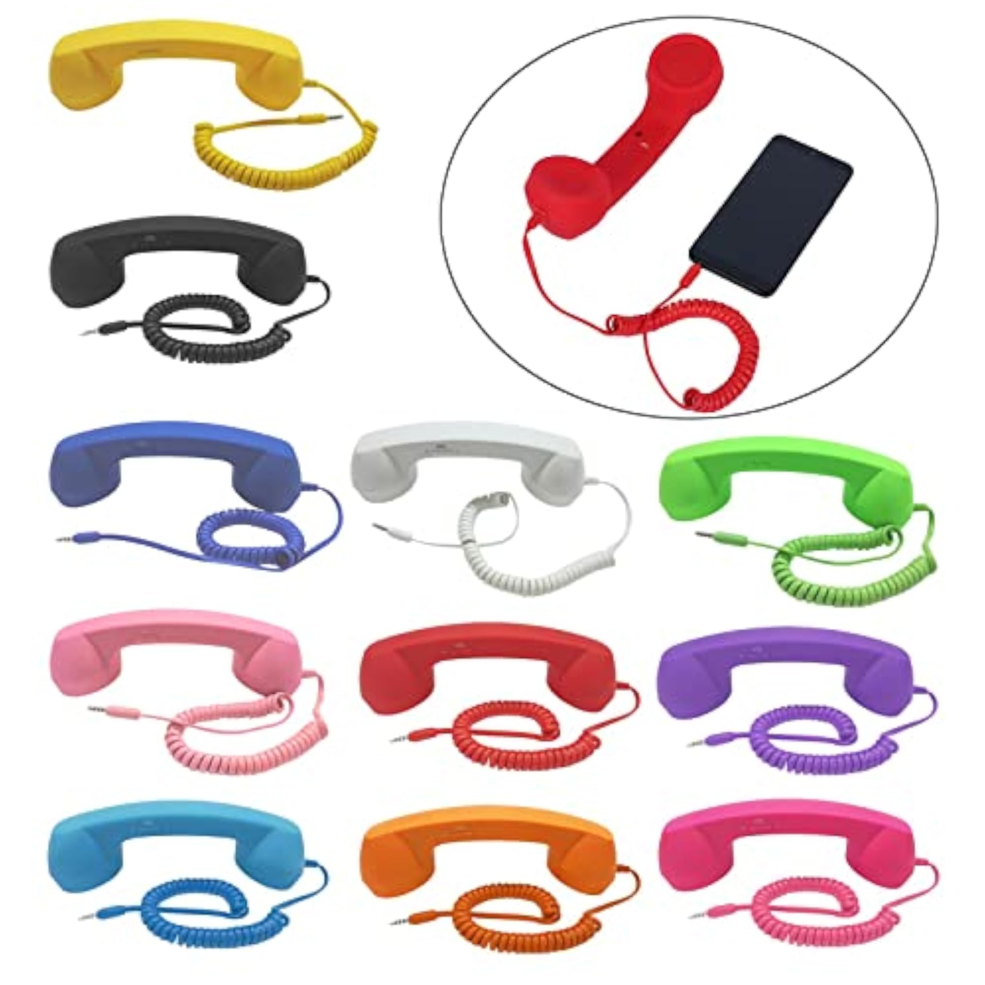 Retro Telephone Handset Classic Mini for Phone Black