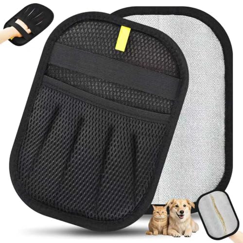 Image of Static Pet Hair Remover Gloves, Reusable Electrostatic Pet Cat Dog Hair Removal Grooming Gloves Brush Tool for Couch, Furniture, Carpet, Car Seat (1 Pack Finger Style)