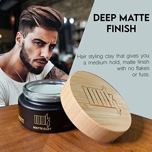 100K Matte Clay, Hair Wax For Men with Medium Hold, Curly Hair Products with Low Shine, Gifts for Men for Control & Definition, Deep Matte Textured Finish Easy Application Hair Clay - 100g - Image 6