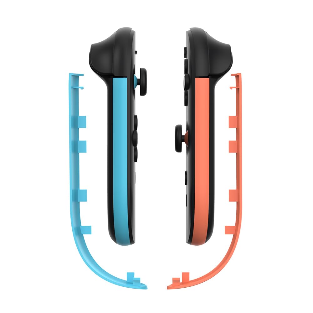 Tira Decorativa para Mandos Switch 2, Tiras Decorativas para Mandos Izquierdo y Derecho, Kit de Recambio para Juegos Accesorios (Izquierda azul + Derecha naranja)