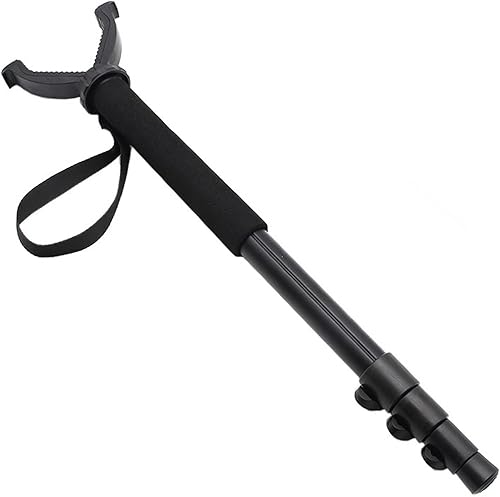 igoo - Monopod para rifle con soporte de yugo en V, en forma de V, barra de disparo de caza, construcción de aluminio de 21 a 56 pulgadas