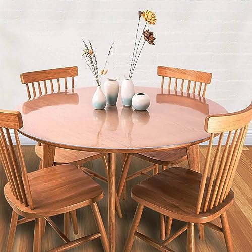 Protection table ronde PVC transparent 120cm imperméable - 2