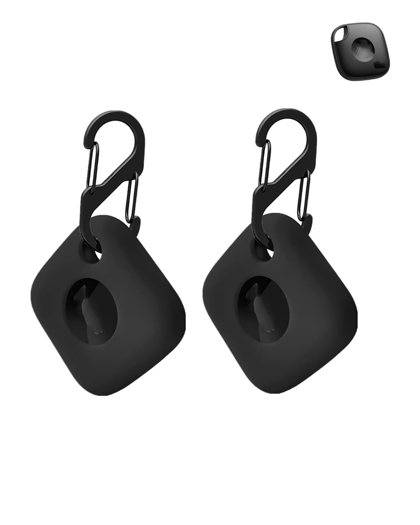 2pack Protective Case for Tile Life360 Mate 2024 Loss Prevention Tracker Silicone Keychain - Durable and stylish case, waterproof, drop proof, Protective Case for Dog and Cat,Black