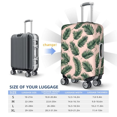 Cute palm tree leaves Print Elastic Washable Baggage Protector Universal Suitcase Cover Travel Luggage Cover 6