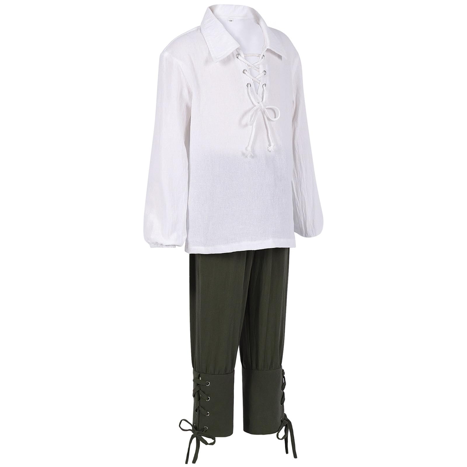 Generisch Conjunto medieval para niño, camisa, pantalones de tobillo, disfraz de Halloween para niños, camiseta de jacobita escocesa y pantalones, disfraz de bebé