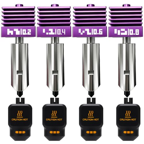 4 PK 0.2/0.4/0.6/0.8mm for Bambu Lab H2D/H2C/H2S/A1/A2L/A1mini/X2D/P2S Nozzle,Double‑Quenched & Polished Nozzle, Full-Si