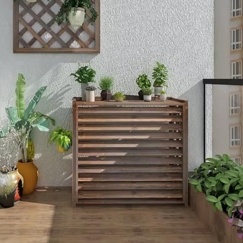Marco exterior de madera engrosada para aire acondicionado y tapar unidad