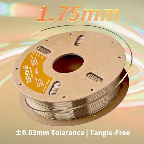 Image of ERYONE Silk PLA Filament for 3D Printer 1.75mm + /- 0.03mm, Shiny Filament 1kg (2.1lbs) /Spool, Champagne