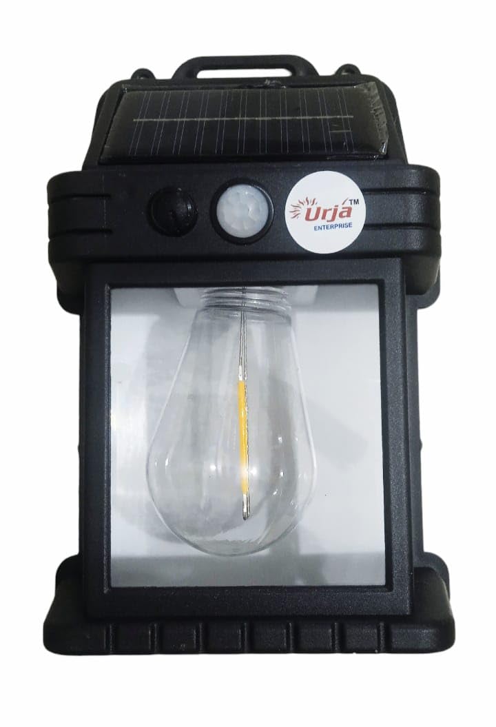 Urja Enterprise Solar Powered Motion-Sensor Wall Lamp, Tri-Mode Motion Sensor with Dual-Brightness Setting, Both Indoor/Outdoor