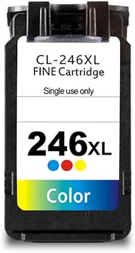 Remanufactured for Canon 246 Ink Cartridge Replacement for Canon CL-246XL 246 XL for Pixma MX492 MX490 MG2420 MG2520 MG2522 MG2920 MG2922 MG3022 MG3029 1 Color
