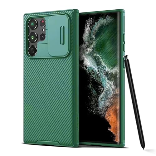 Image of iFAST Premium Back Cover Case Compatible with Galaxy S24 Ultra Soft Shokproof TPU and Hard Polycarbonate (PC) (Slider | Green)
