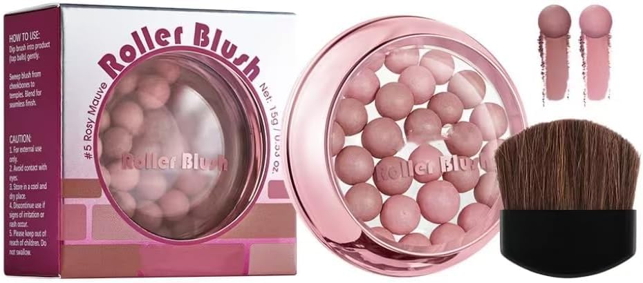 Rubor en Bola - Alto Brillo, Fórmula Brillante y Altamente Pigmentada, Rubor en Bolígrafo con Perlas Bronceadoras, Color Ligero y Difuminable, Efecto Iluminador para Esculpir el Rostro