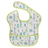 バンキンス 油が落ちるスタイ【日本正規品】スーパービブ 柔らかくて軽量 洗濯機で洗えてすぐ乾く お食事用防水ビブ 6~24ヶ月 Cacti(グレー) S-111