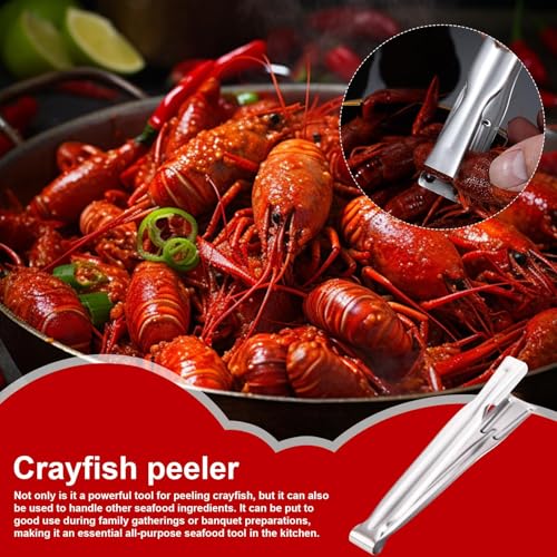 Crawfish Peeler Tool, Stainless Steel Crayfish Tail Peeler, Portable Shucker Clips, Fast Shell Remover, Handy Seafood Tool for Cocktail Bar Party Kitchen Use, 6,89 x 1,38 Inches - immagine 4