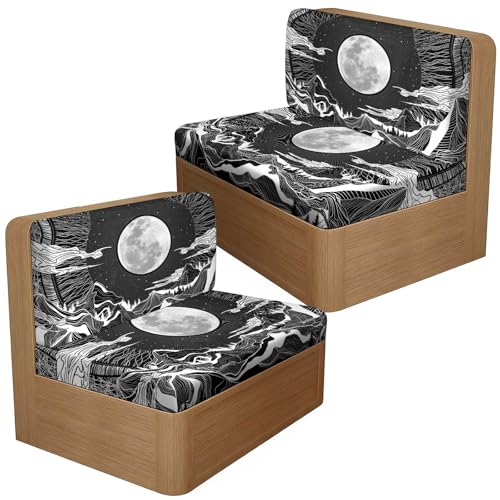 Treer Housse de Siège Camping Car avec 2 Courroies, Housse de Coussin de Siège de Caravane avec Dossier Stretch Antidérapant Banquette Camping Canapé de Protection...