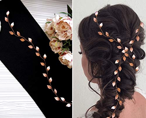 Beryuan Couronne de feuilles d’argent vintage pour femme Motif feuilles de vigne Cover