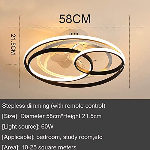 Ventilateur de plafond moderne avec lustre acrylique dimmable