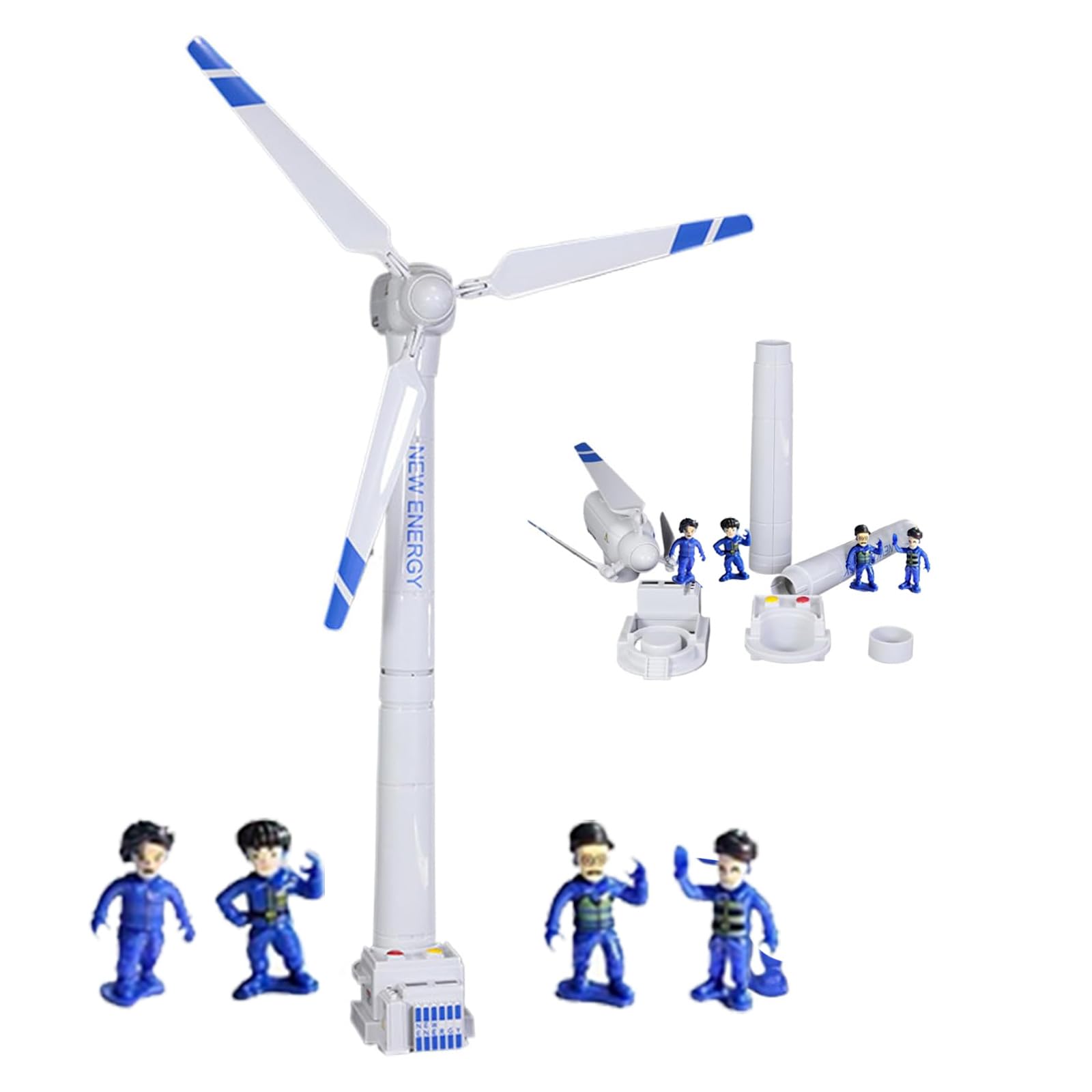 STEM Wind Turbine Kit for Kids | 16.5" Mini Windmill Model with Figures | Educational Renewable Energy Toy | Buildable Science Experiment Kit | Hands-On Physics Learning for Ages 8+