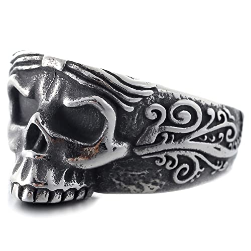 Image of 2023 Skull Ring Cool Evil Death Punk Rock Stainless Steel Rings Aly Style Jewelry