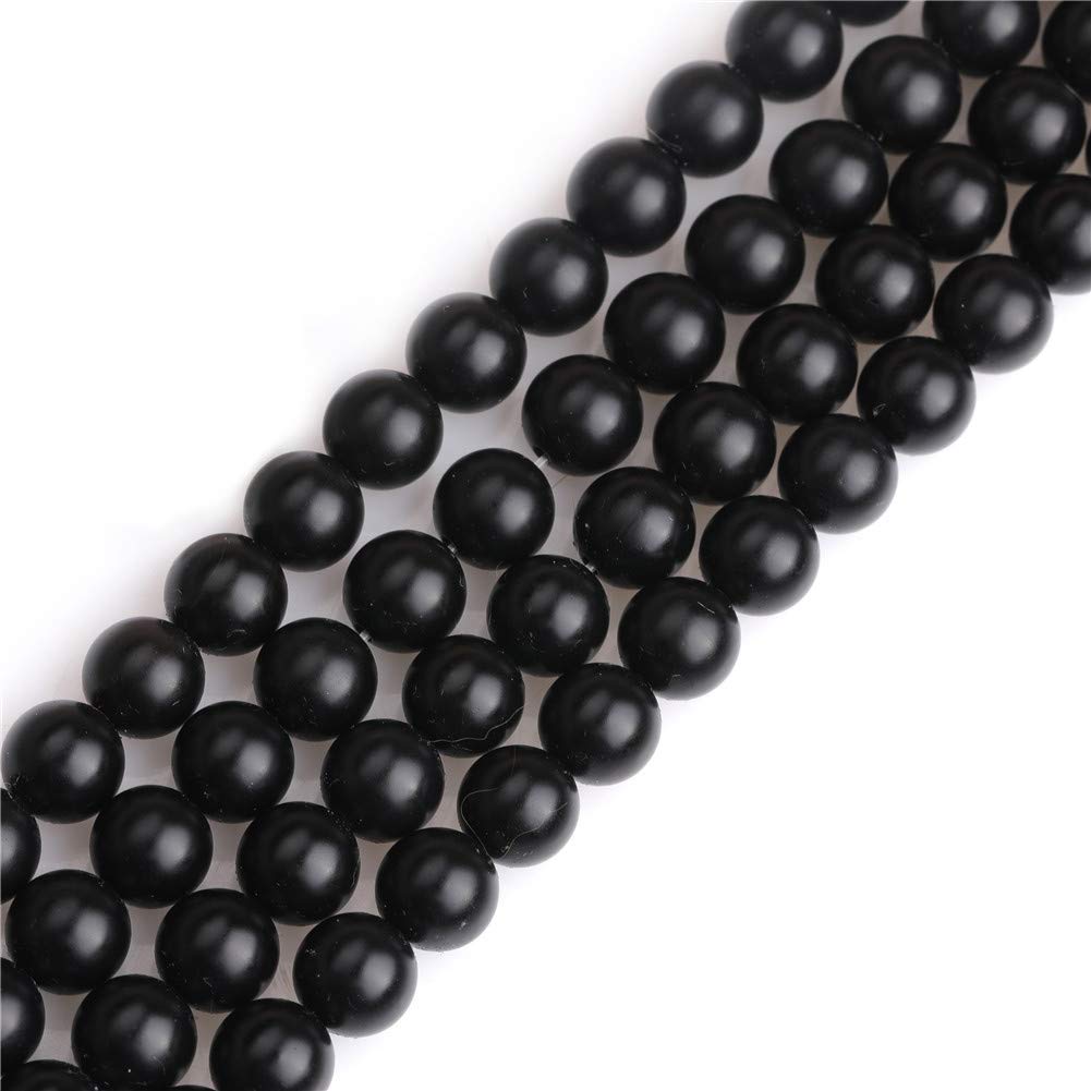SHGbeads Perline In Ossidiana Nera Opaca 10 Mm, Filo Da 38 Cm, Per Gioielli Fai Da Te, Pietra Naturale