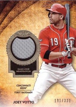 2017 Topps Tier One Relics #T1R-JV Joey Votto Game Worn Cincinnati Reds Jersey Baseball Card - Only 331 made!