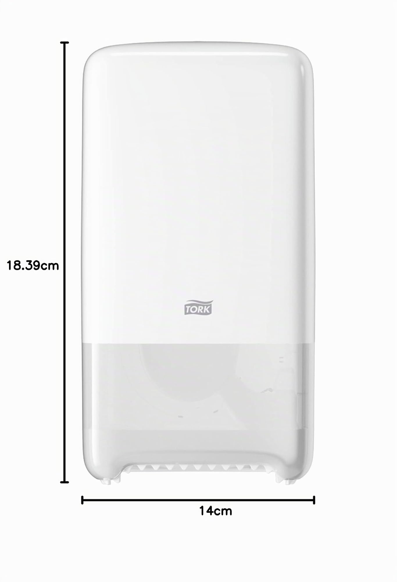 Tork 557500 Doppelrollenspender für Midi Toilettenpapier in Weiß / Tork T6 Hygienischer Toilettenpapierspender im Elevation Design / Hohe Kapazität