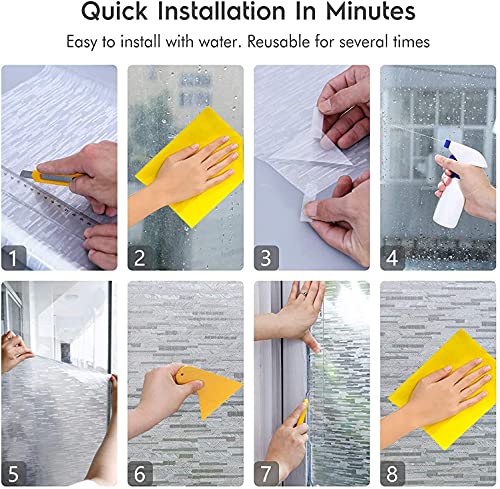 Haton Frosted Privacy Window Film 17.5 X 78.7 Inches, Haton Window Tint Kit #TOP5