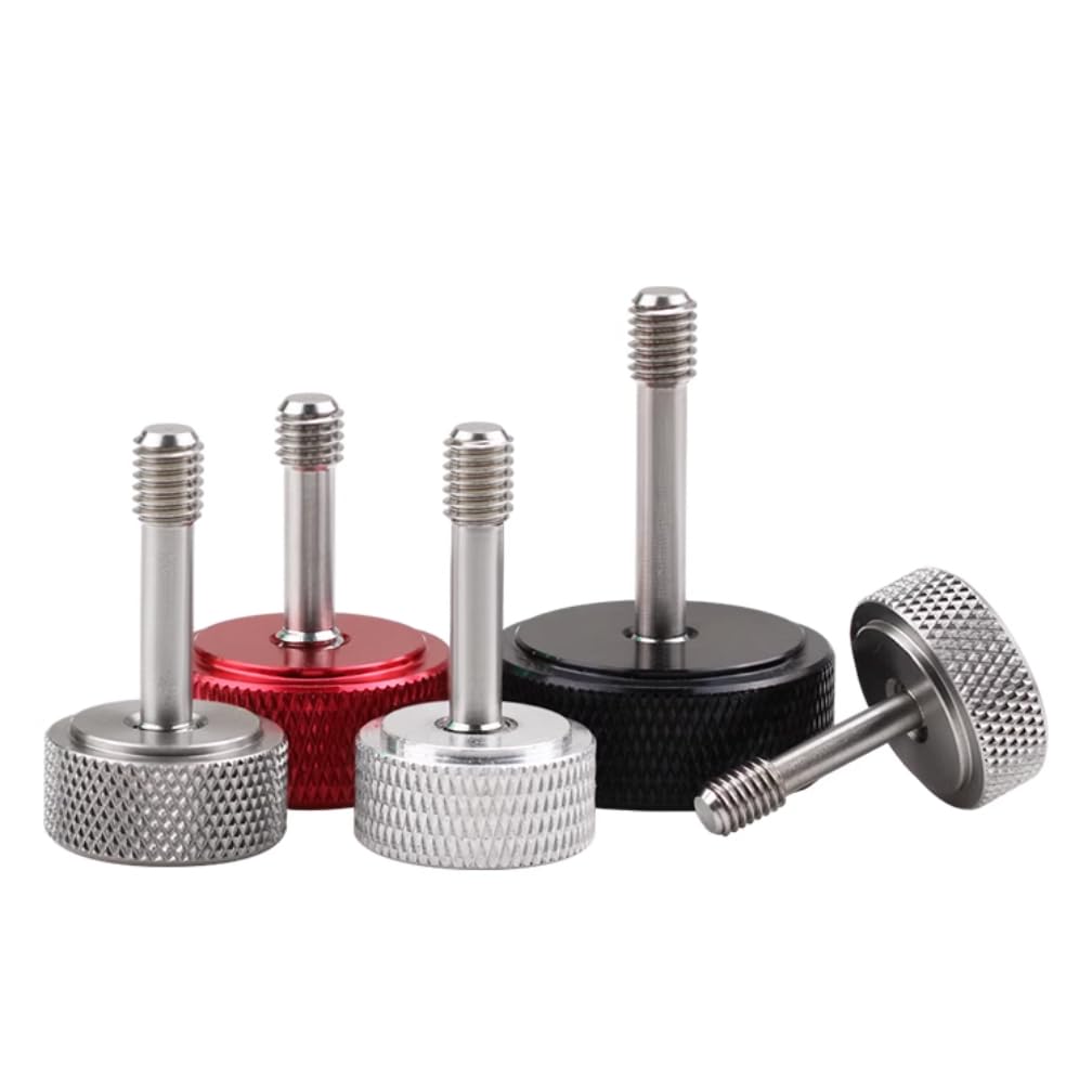 Lot de 4 vis imperdables M3 x 12 mm, à tête moletée, moletées, en aluminium et acier inoxydable, moletées (noir, M3 x 10 mm, D : 16 mm)
