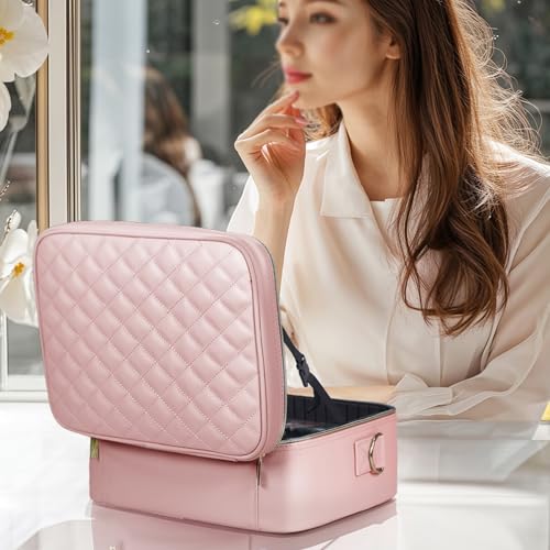 Trousse maquillage miroir LED 3 modes pour rangement pinceaux