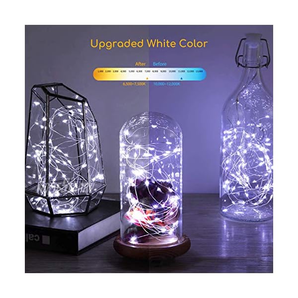 Tingmiao fairy lights 33ft 100 led string lights battery operated with remote waterproof copper wire lights for indoor decorative lights - image 5
