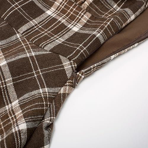 Belle Poque Vintage Sleeveless Plaid Spaghetti Strap Dresses 1950s Sweetheart Neck Gingham A-line Cocktail Midi Dress4