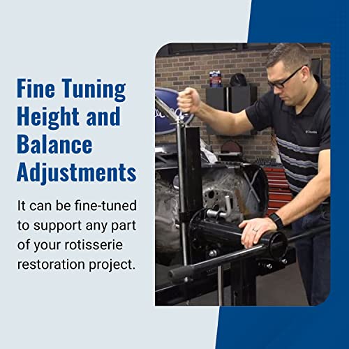 Eastwood Eastwood 3000Lb Rotisserie | Automotive Rotisserie Car Rotator For Auto Restoration | Heavy Gauge Steel Components | 2 Post Rotisserie Car Lift With Six 4Inch Casters | Black #TOP5