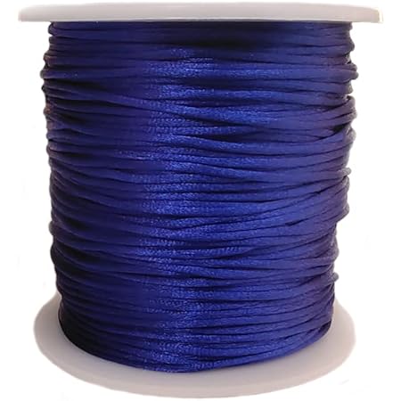 Tilengy 2.0mm Nylon Satin Cord - 110 Yards Sapphire Blue For Jewelry Making & Chinese Knotting