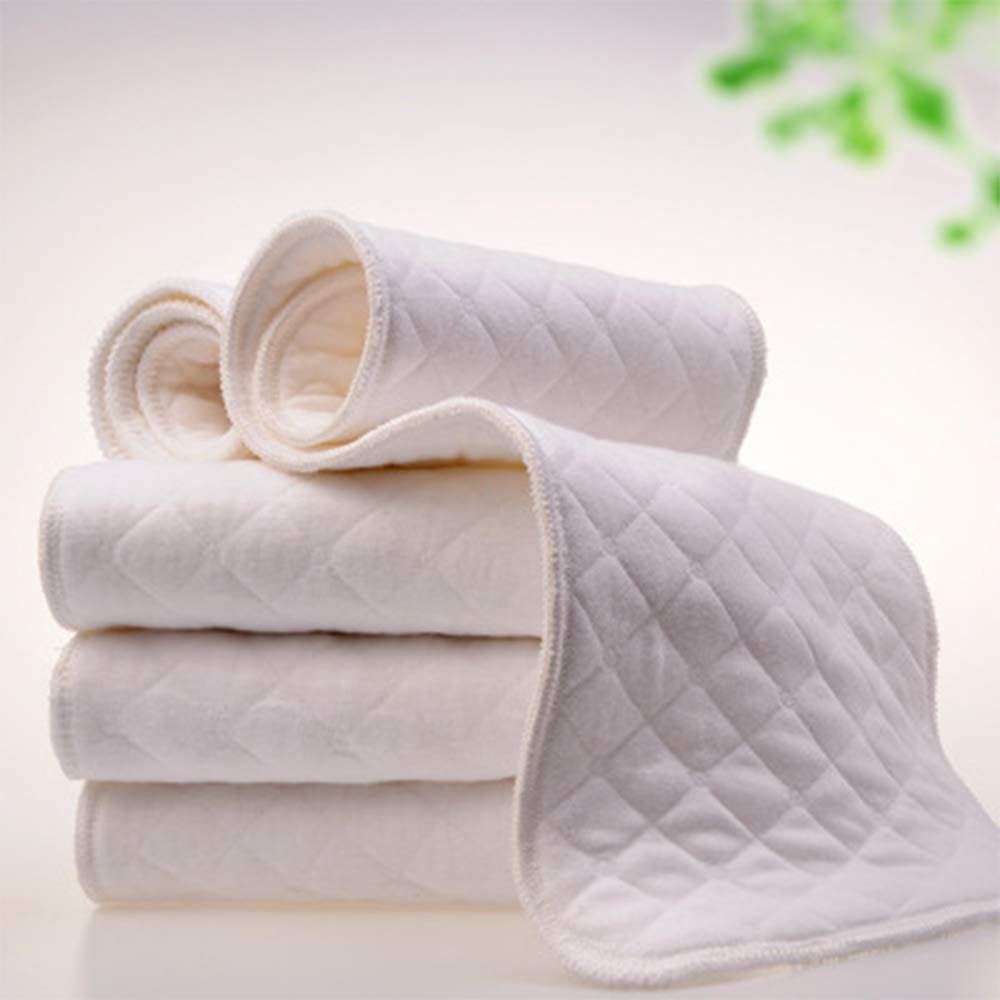 Pannolino Riutilizzabile Cotone Morbido Neonati Multifunzione Inserto Traspirante Assorbimento 32x12 cm 12 Pezzi