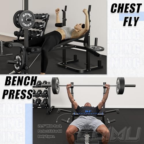 Goimu Z3 900LBS Olympic Weight Bench Set with Leg Extension, 9 in 1 Workout Press with Preacher Curl Pad and LAT Pulldown, Multi-Function Strength Training Bench for Home Gym - Image 6