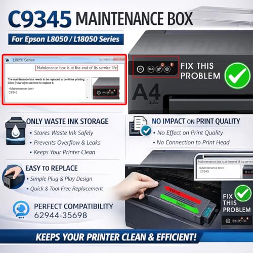 Image of MY PRINT | L8050 Maintenance Box | L8050 Maintenance kit | C9345N Compatible for Epson | L18050 | L8180 | L15150, L15160 Pro ET-5880 ET-5850 ET-16600 ET-16650, ST-C8000, L15150, L15160