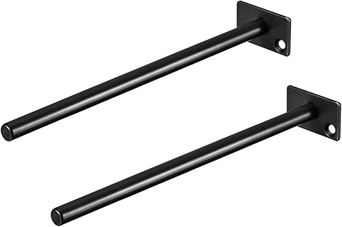 uxcell Shelf Brackets, 2Pcs 10" - Metal Hidden Floating Shelf Bracket, Round Invisible Shelf Supports, for Wood Shelves Storage Rack Furniture