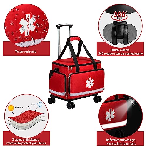 Medical-Bag-Rolling-Roller-Bag-Trolley-Duffel-Nurses-Emt-Cna-RN-Empty-for-First-Aid-Responder-Home-Health-Care-Nursing-Student-Roll-Duffle-Bag-Carry-on-with-Wheels-wheeled-Work-Physicians-Doctor
