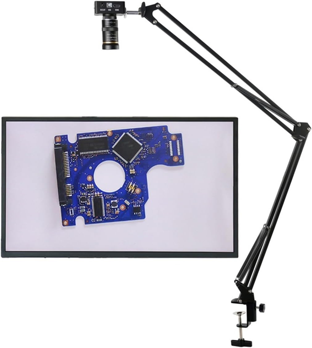 顕微鏡観察 4.8mp 1080p 2K産業用ビデオ顕微鏡カメラズームレンズ(48MP HDMI USB,38cm stand)