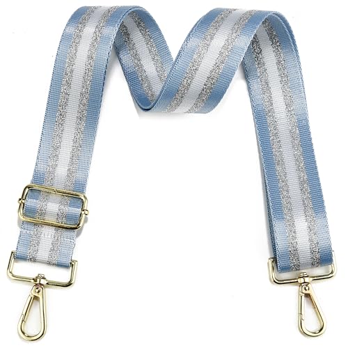 Image of LVYOUME Purse Strap Silver Hardware Wide Bag Straps Replacement Crossbody Adjustable Shoulder Strap for Purses